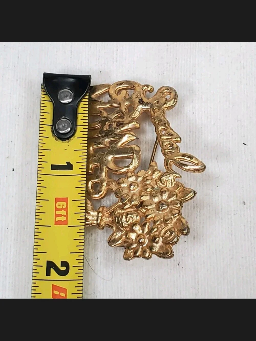 JJ Jonette Vintage Special Grandmother Floral Brooch Gold Tone Signed JJ